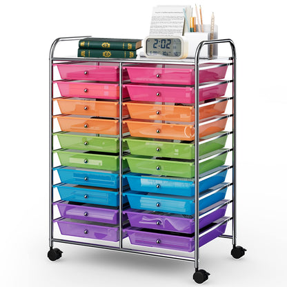 20-Drawer Rolling Storage Cart Utility Storage Organizer Cart for Tools