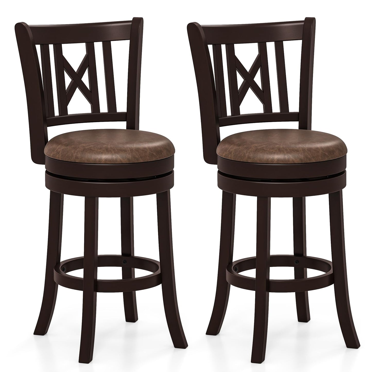 26”/30” Swivel Bar Chairs with Footrest for Kitchen Island & Pub