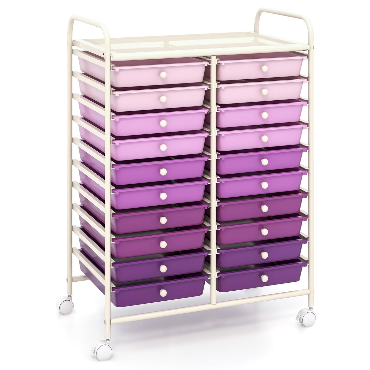20-Drawer Rolling Storage Cart Utility Storage Organizer Cart for Tools