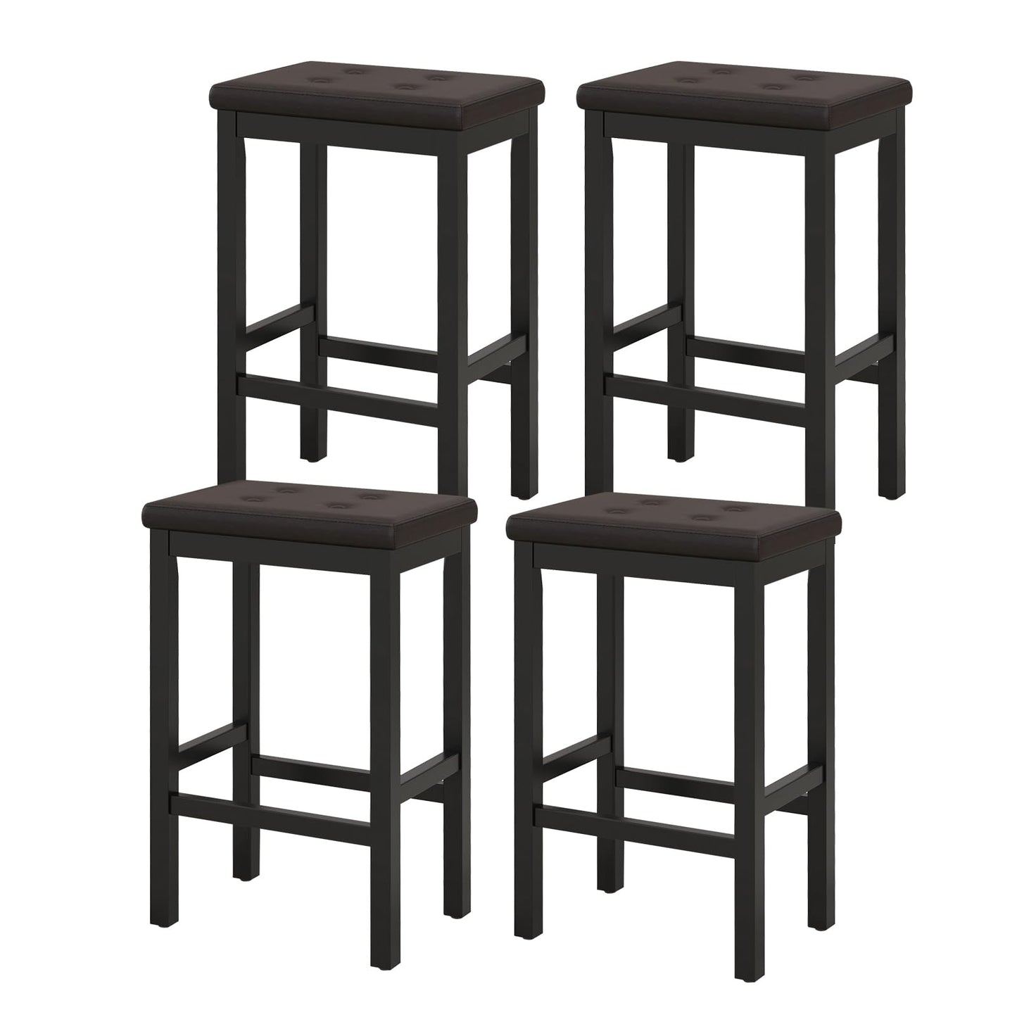 Bar Stools Set of 2/4 24-inch Backless Counter Height Stools