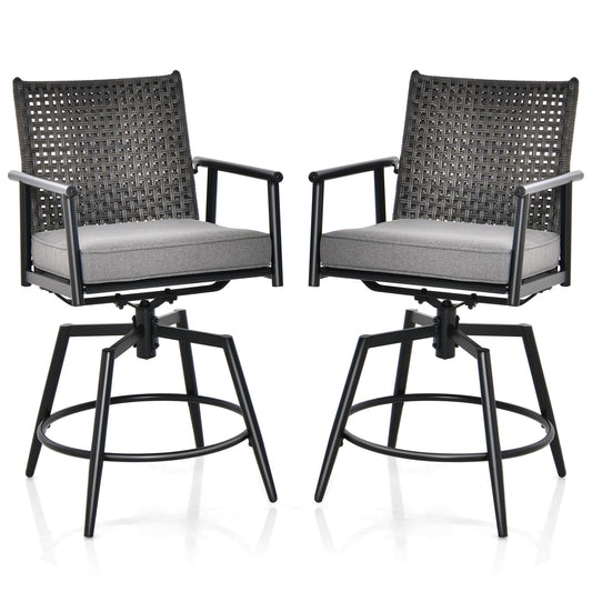 Patio Swivel Bar Stool Set of 2/4 Counter Height Bar Chair