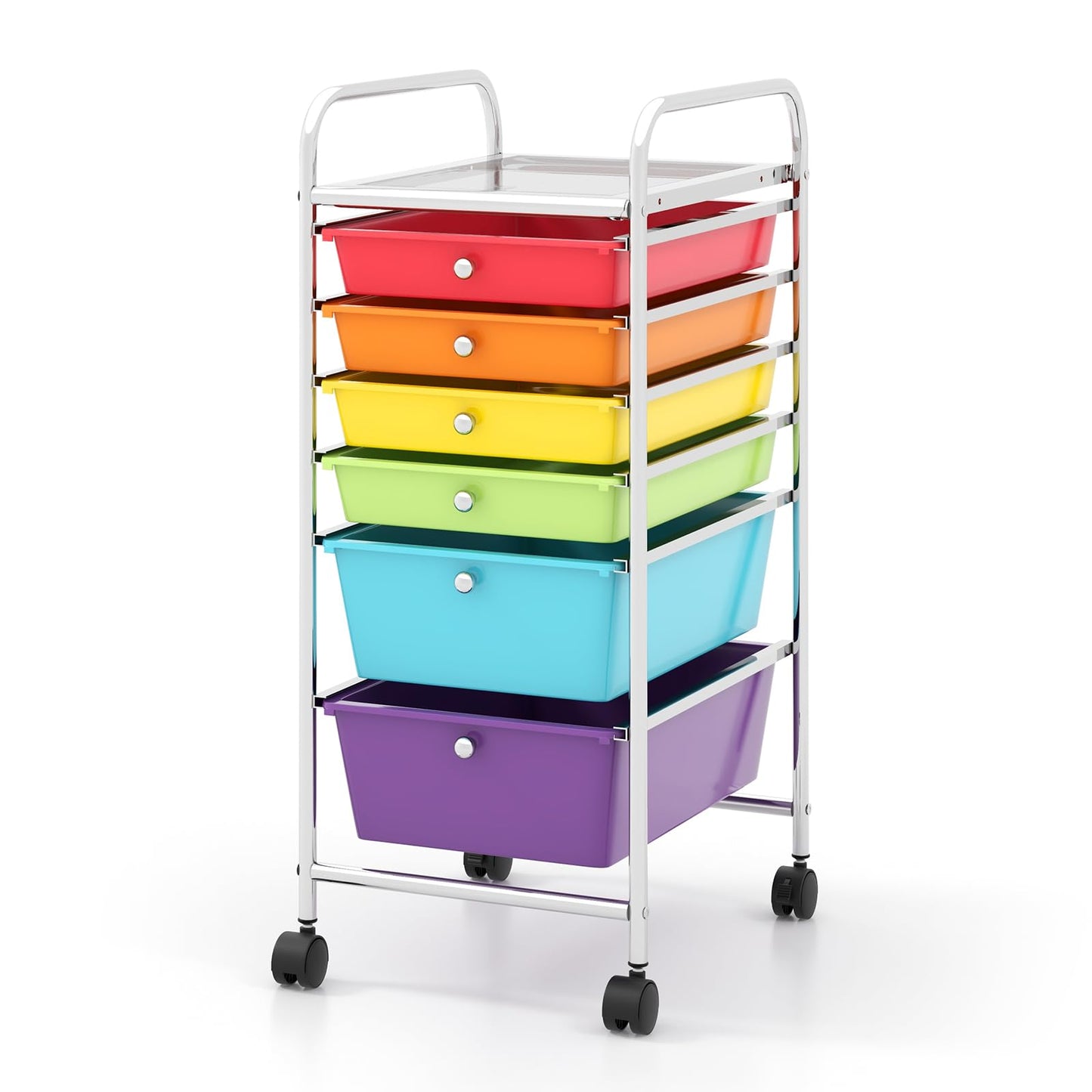 6-Drawer Rolling Storage Cart Multifunctional Art Craft Tools Organizer on Wheels