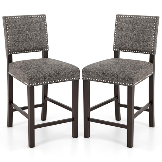 Upholstered Bar Stools Set of 2/4 26 Inch Counter Height Chairs