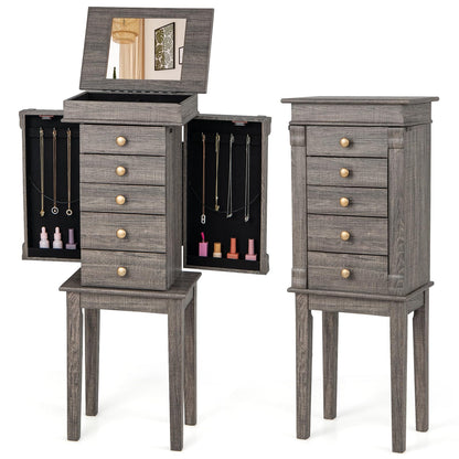 Wooden Jewelry Storage Chest with 5 Drawers for Women