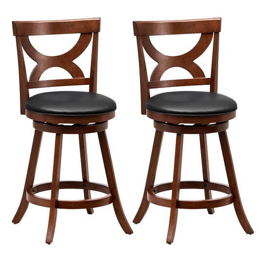 Bar Stools Set of 2/4 24'' 360-Degree Swivel Chairs