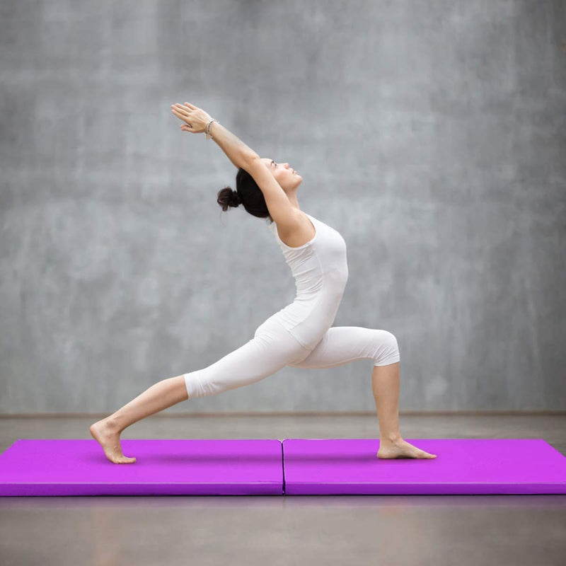 ARLIME 2" Thick Exercise Mat, 2-Fold Folding Gymnastics Mat with Carrying Handles