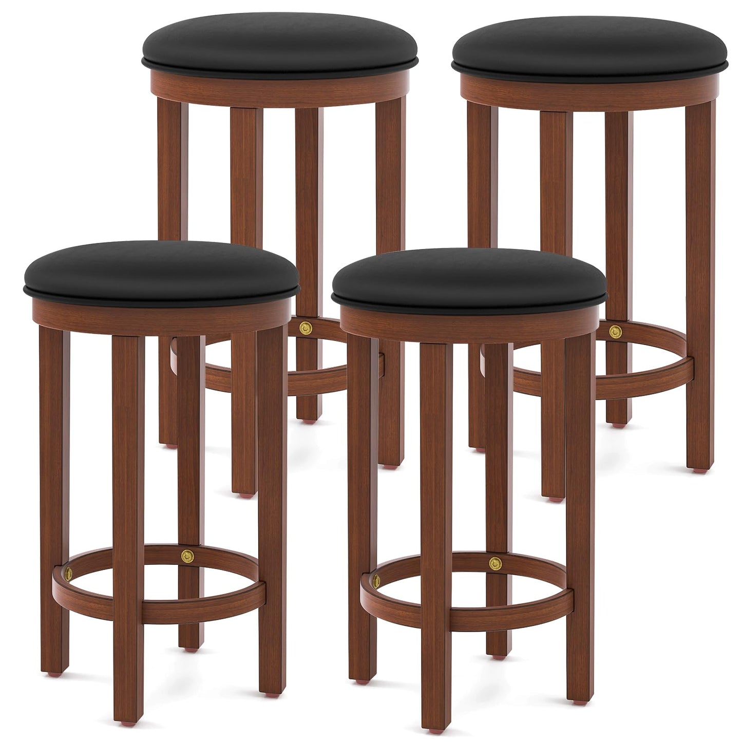 Upholstered Bar Stools Set of 2/4 25” Counter Height Bar Chairs