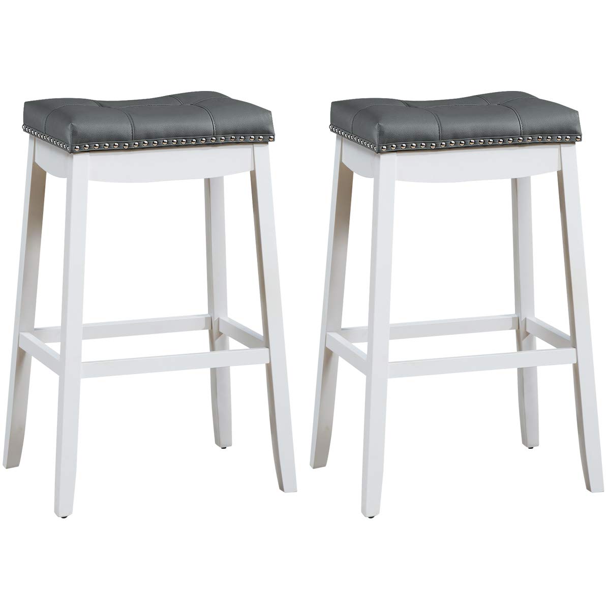 Bar Stools Set of 2/4 29-Inch Height Backless Counter Stool