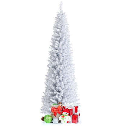 7 Ft Unlit Snow Flocked Christmas Tree with 436 Branch Tips for Home