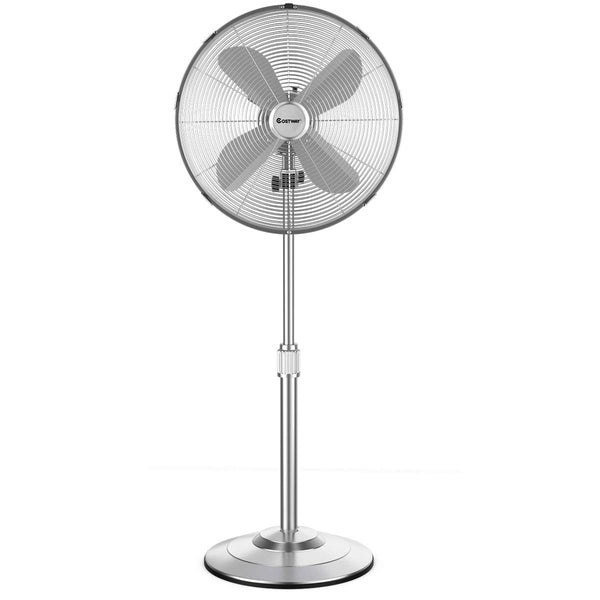 ARLIME 16 Inch Oscillating Standing Floor Fan, All Metal Pedestal Fan with Height Adjustable
