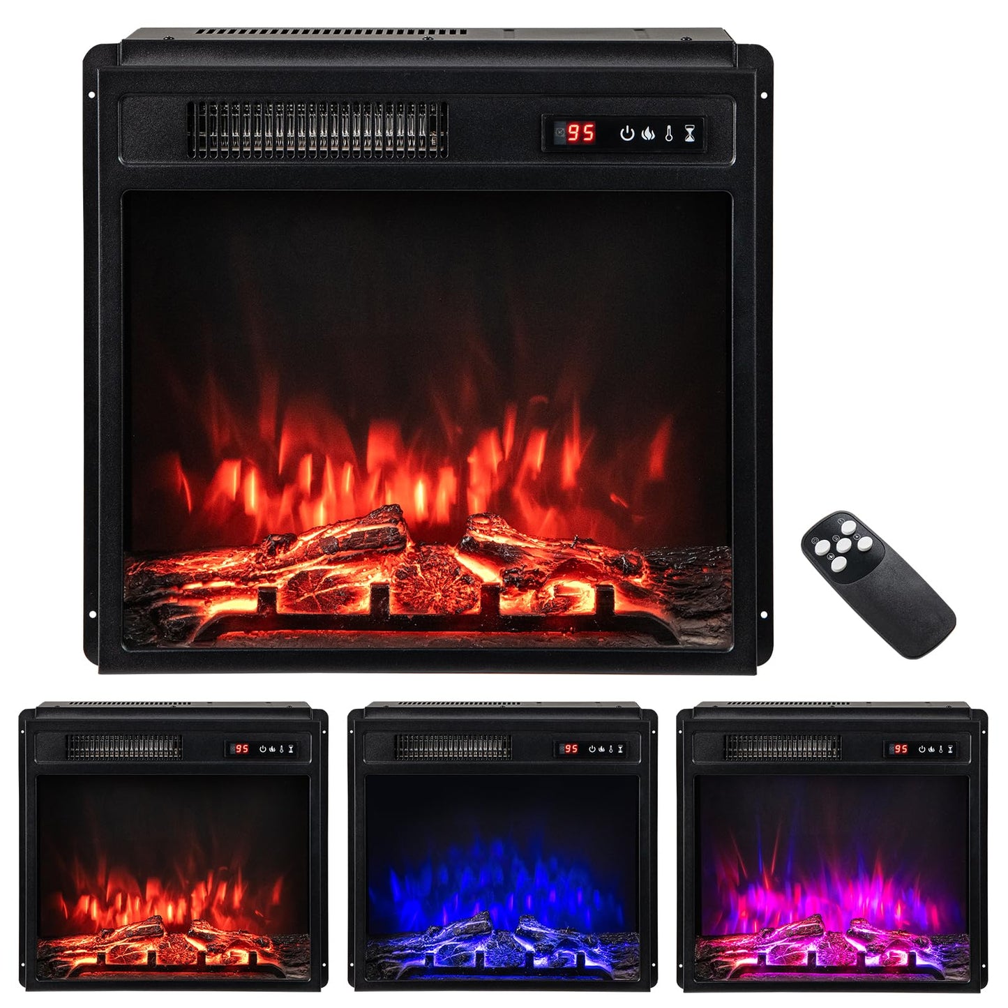 18 inch Electric Fireplace Insert with Remote Control