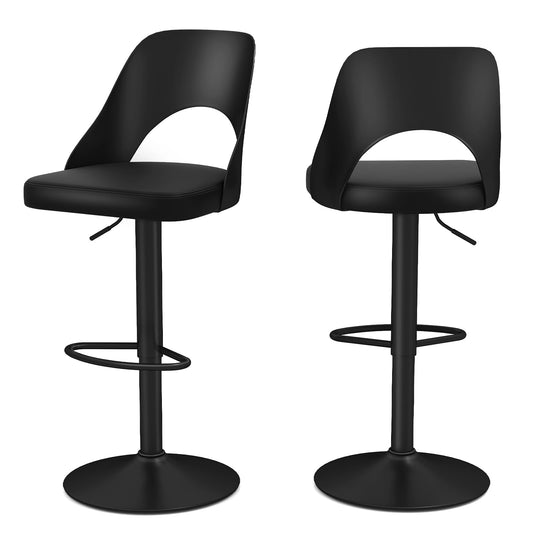 Modern Swivel Bar Stools Set of 2/4 with Enlarged PU Leather Seat