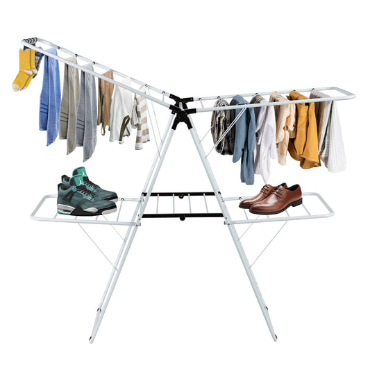 Clothes Drying Rack w/Height Adjustable Wings