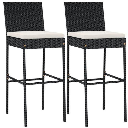 30'' Patio Bar Height Chairs with Cushion for Backyard Poolside Deck