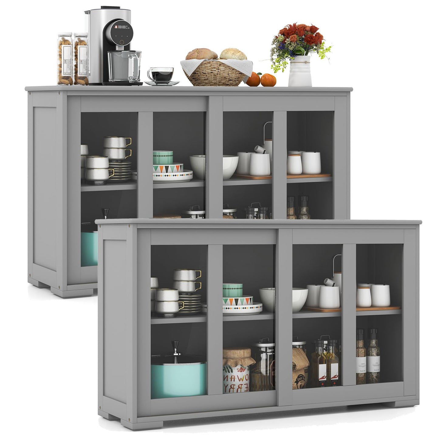 Buffet Sideboard with Storage 2-Door Floor Cupboard