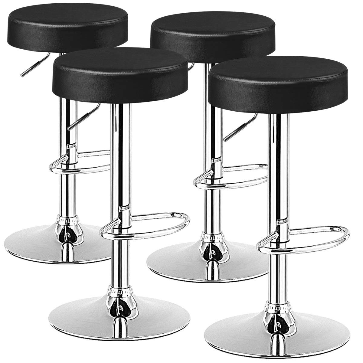 Bar Stools Set of 1/2/4 Modern Swivel Backless Round Barstool