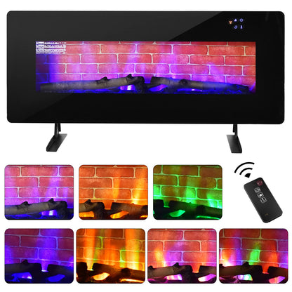42 Inches Electric Fireplace Wall Mounted and Freestanding Fireplace Heater with Remote