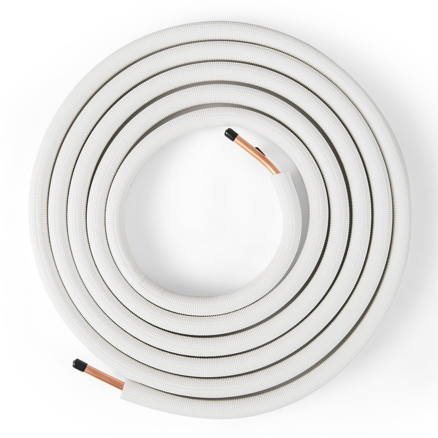 25 Ft. Mini Split Line Set | 1/4” & 1/2” O.D. Copper Pipes Tubing with 3-Layer Insulation