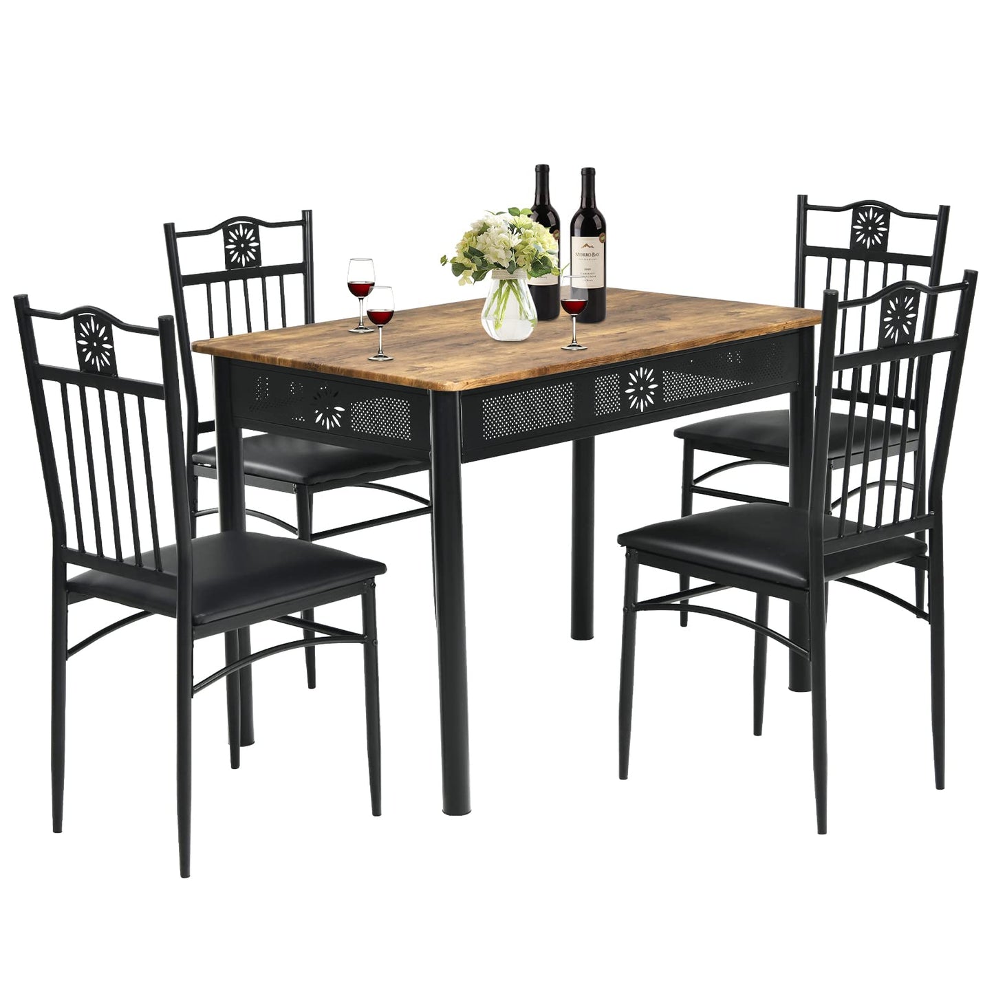 5 Pieces Dining Table Set Modern Kitchen Table Set for 4 Person