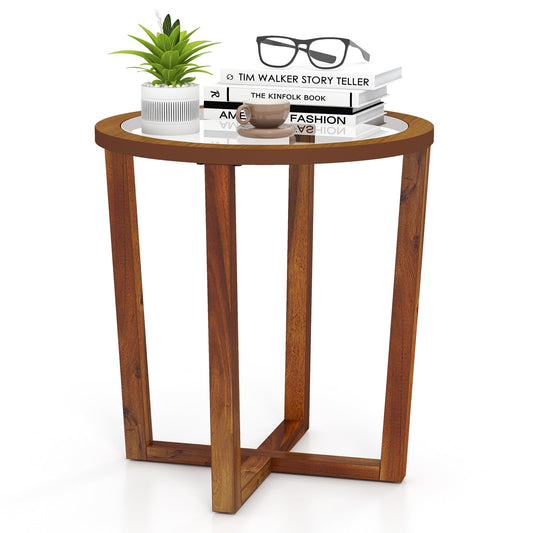 Tempered Glass Top End Table