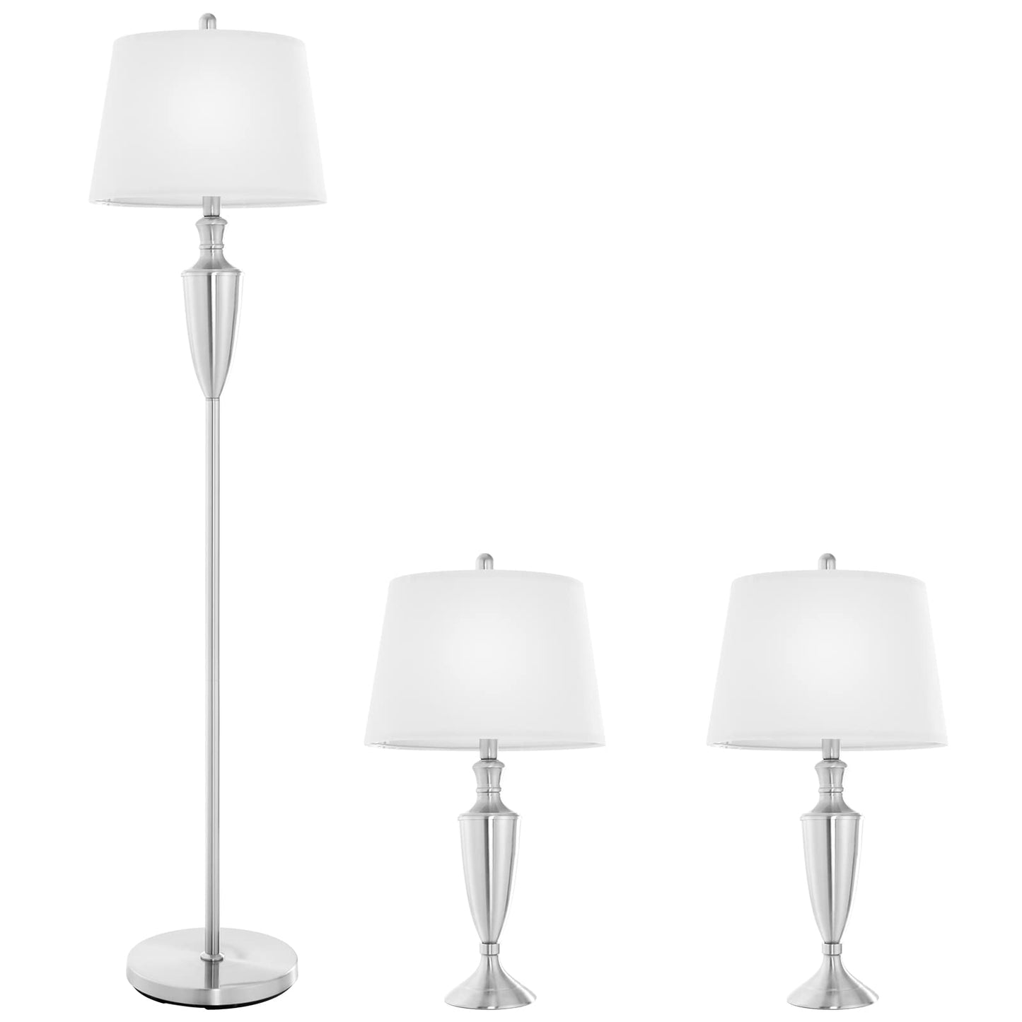 ARLIME 3 Piece Lamp Set, Modern Floor Lamp & 2 Table Lamps