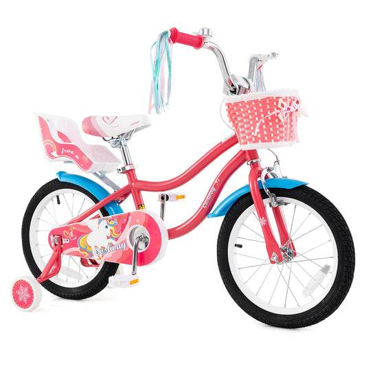 16/18 Inch Kids Bicycle w/Basket for 4-8 Years Old