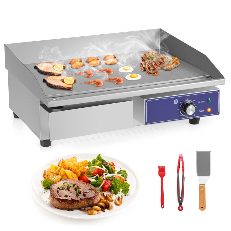 22" Commercial Electric Griddle, Stainless Steel Flat Top Grill