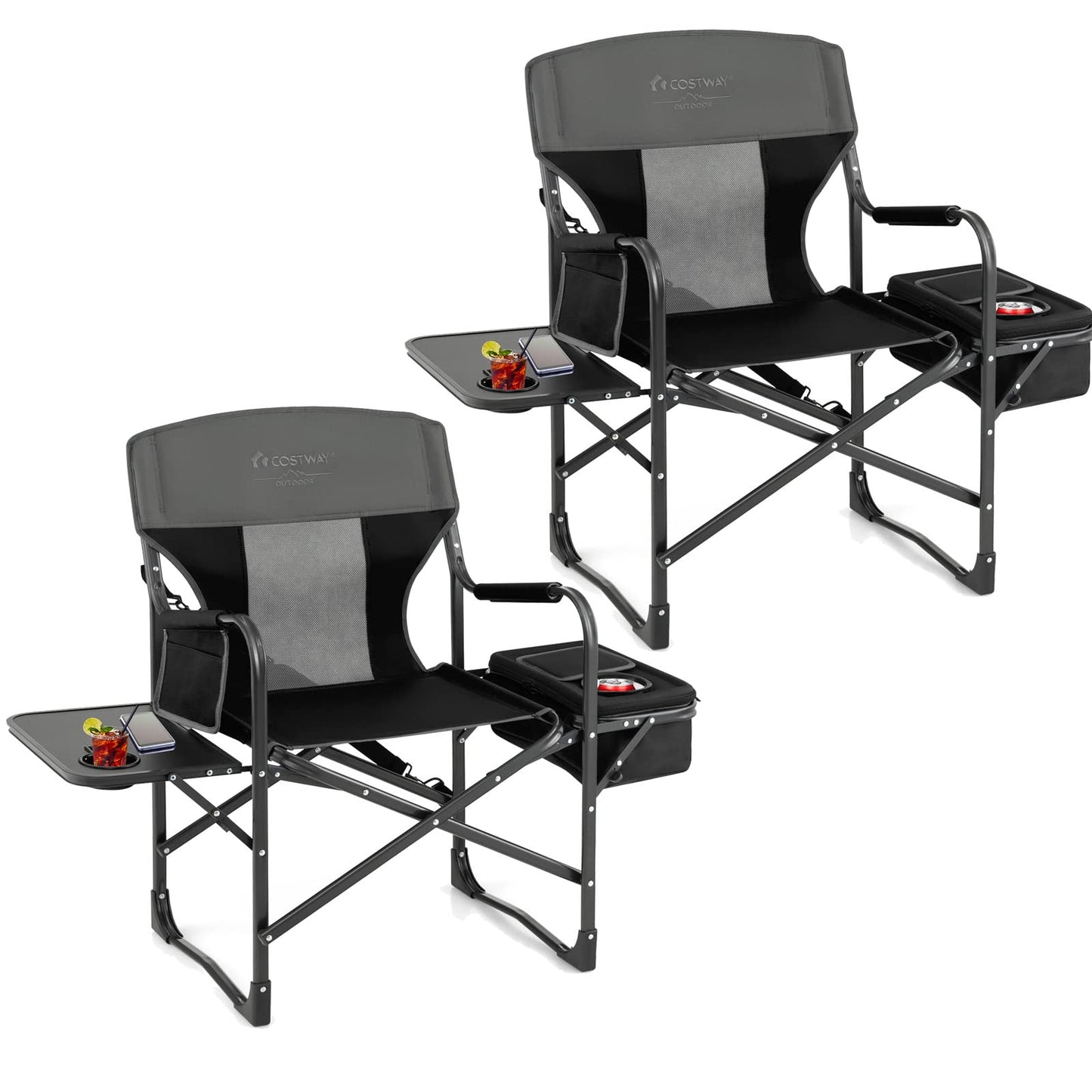 Folding Camping Chair Heavy-Duty Director Chair Supports 400lbs for Adults