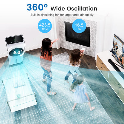 ARLIME Evaporative Air Cooler, 3-in-1 Portable Air Conditioner & Humidifier, AC Fan w/ 3 Modes, 24 Speeds Settings