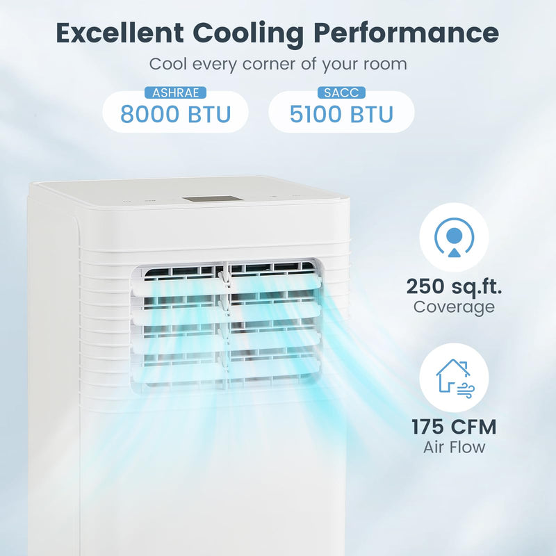 Portable Air Conditioner, 3-in-1 AC Unit w/Dehumidifier & Fan