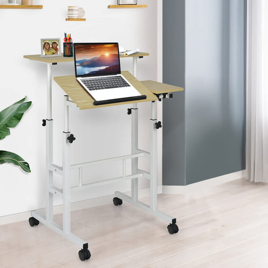 Mobile Standing Desk with Wheels for Home & Office