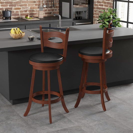Bar Stools Set of 2 30” Swivel Bar Height Bar Stools