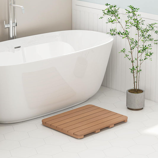 Non-Slip Shower Mat for Indoor & Outdoor with Slatted Design for Bathtub Doorway Pool Patio