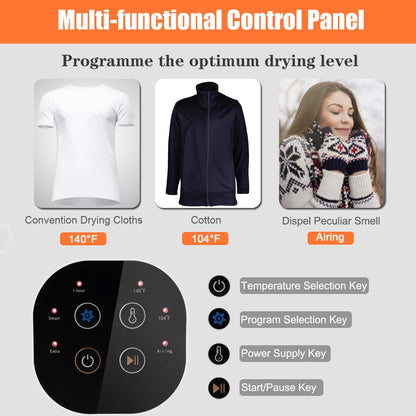 1700W Electric Portable Clothes Dryer with Stainless Steel Tub