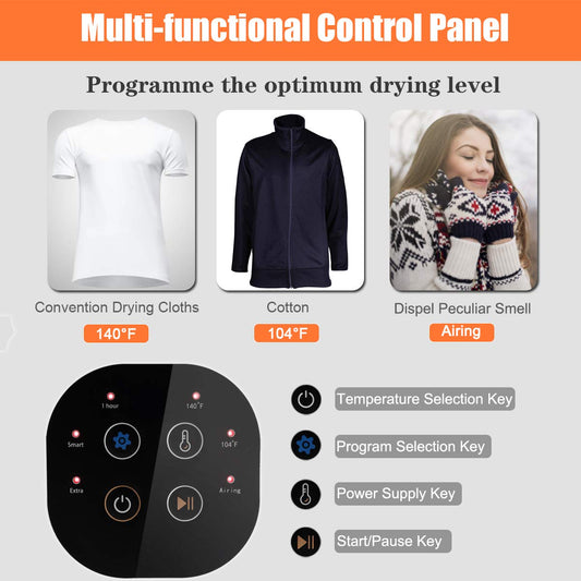 1700W Electric Portable Clothes Dryer with Stainless Steel Tub