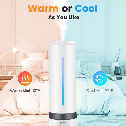 ARLIME Humidifier for Bedroom Large Room, 2.4 Gallon Warm & Cool Mist Top Fill Ultrasonic Air Vaporizer with Auto Mode