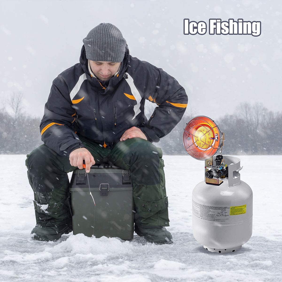 15,000 BTU Propane Tank Top Heater with Safety Shut-off Valve and Tip-over Switch