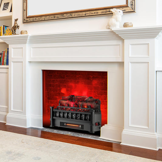 20 Inch Electric Fireplace Log Set Heater with Adjustable Temp, Overheating Protection, Realistic Pinewood Ember Bed