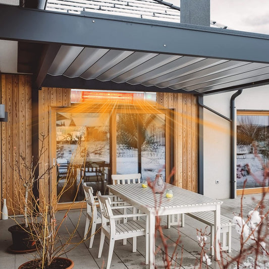 Wall-Mounted Patio Heater 3 Heat Setting 1 s Instant Heating for Garage and Backyard