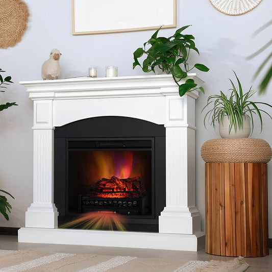 26 Inch Electric Fireplace Log Set Heater, Fireplace Insert Log Heater with Remote Control