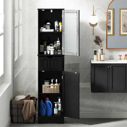 67” Tall Bathroom Storage Cabine with 2 Doors & 1 Drawer 3-Level Adjustable Shelves