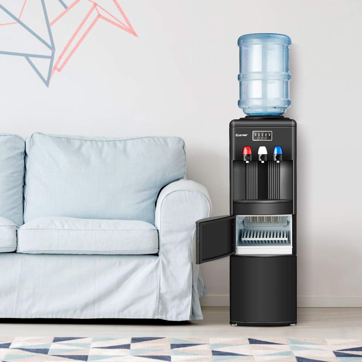 2 in 1 Water Cooler Dispenser with Built in Ice Maker