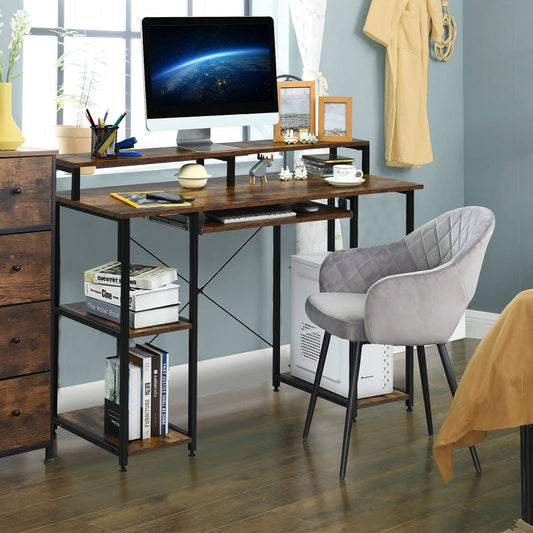Computer Desk 47’’ Home Office Table with Hutch