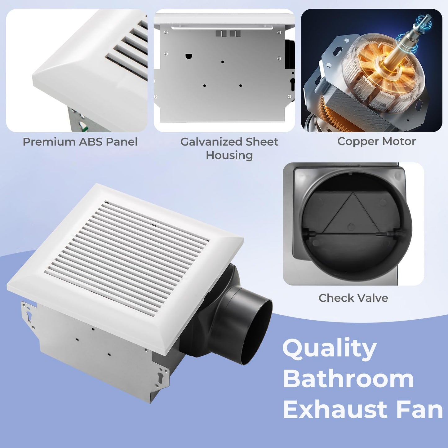 Bathroom Exhaust Fan Ceiling Mount Ventilation Fan with Galvanized Sheet Housing