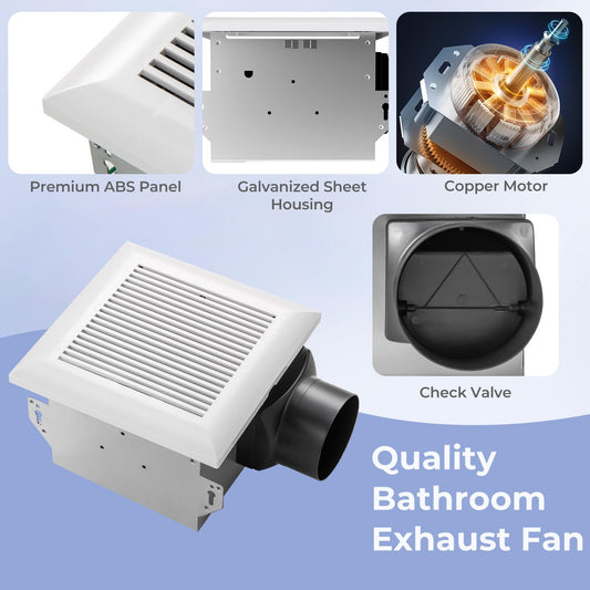 Bathroom Exhaust Fan Ceiling Mount Ventilation Fan with Galvanized Sheet Housing