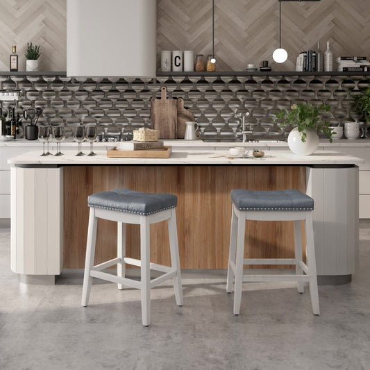 Bar Stools Set of 2/4 24-Inch Height Backless Counter Stool