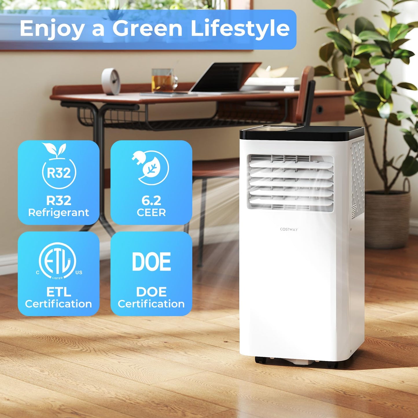 8000 BTU Portable Air Conditioner 3 in 1 Floor AC Unit Fan and Dehumidifier for Room