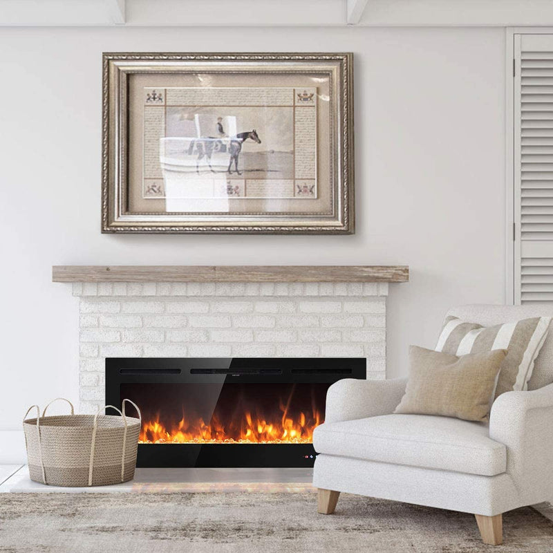 ARLIME 50” Recessed Electric Fireplace 750W/1500W Wall Mounted & in Wall