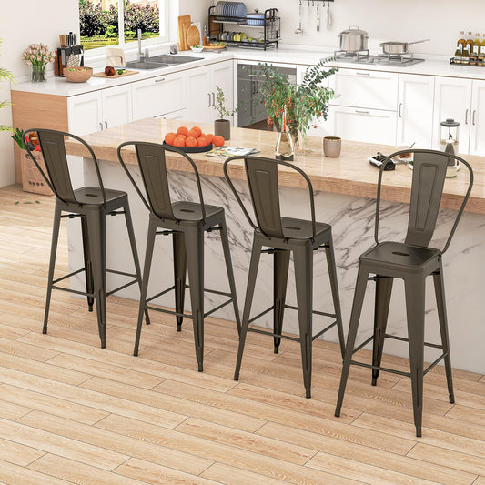 30'' Bar Height Stools with Rubber Feet for Kitchen