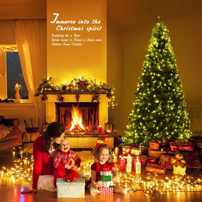 7/8/9 FT Pre lit Christmas Tree with 150/500/750/1000 Warm White & Multicolored Lights